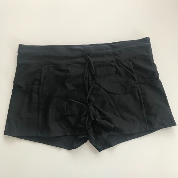 Gossip pull on black elastic waist swim shorts - Picture 1 of 2